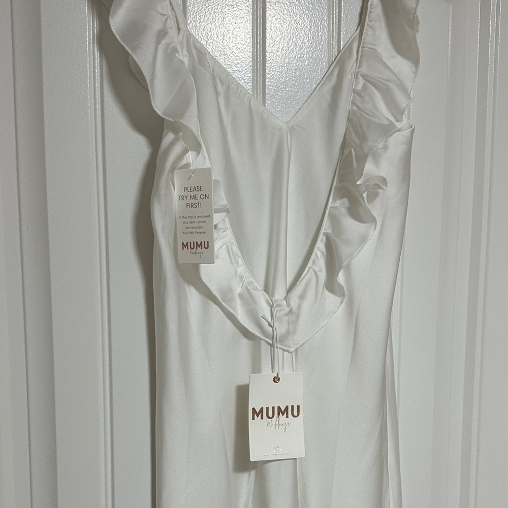 NWT MuMu White Ruffle Dress - Picture 9 of 10